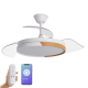 Yoevu - nature white wifi ventilador de techo con luz led motor dc compatible con alexa